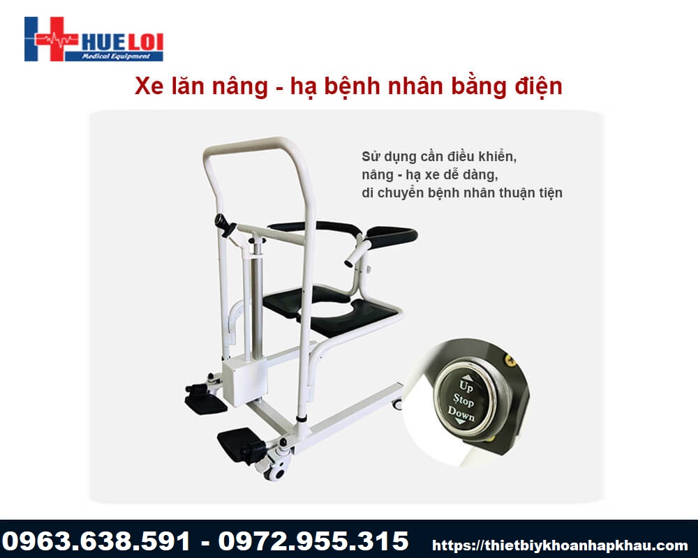 Xe lăn nâng hạ bệnh nhân đa năng