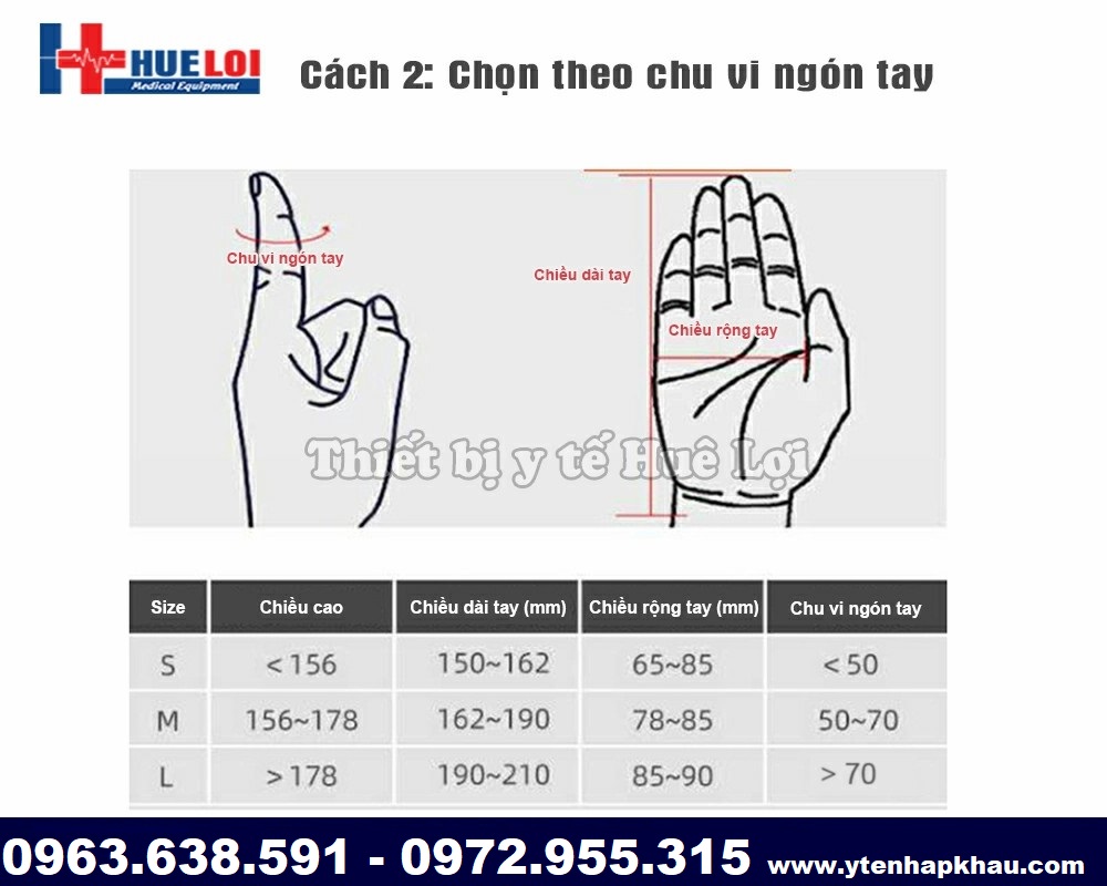 Cách chọn kích thước găng tay